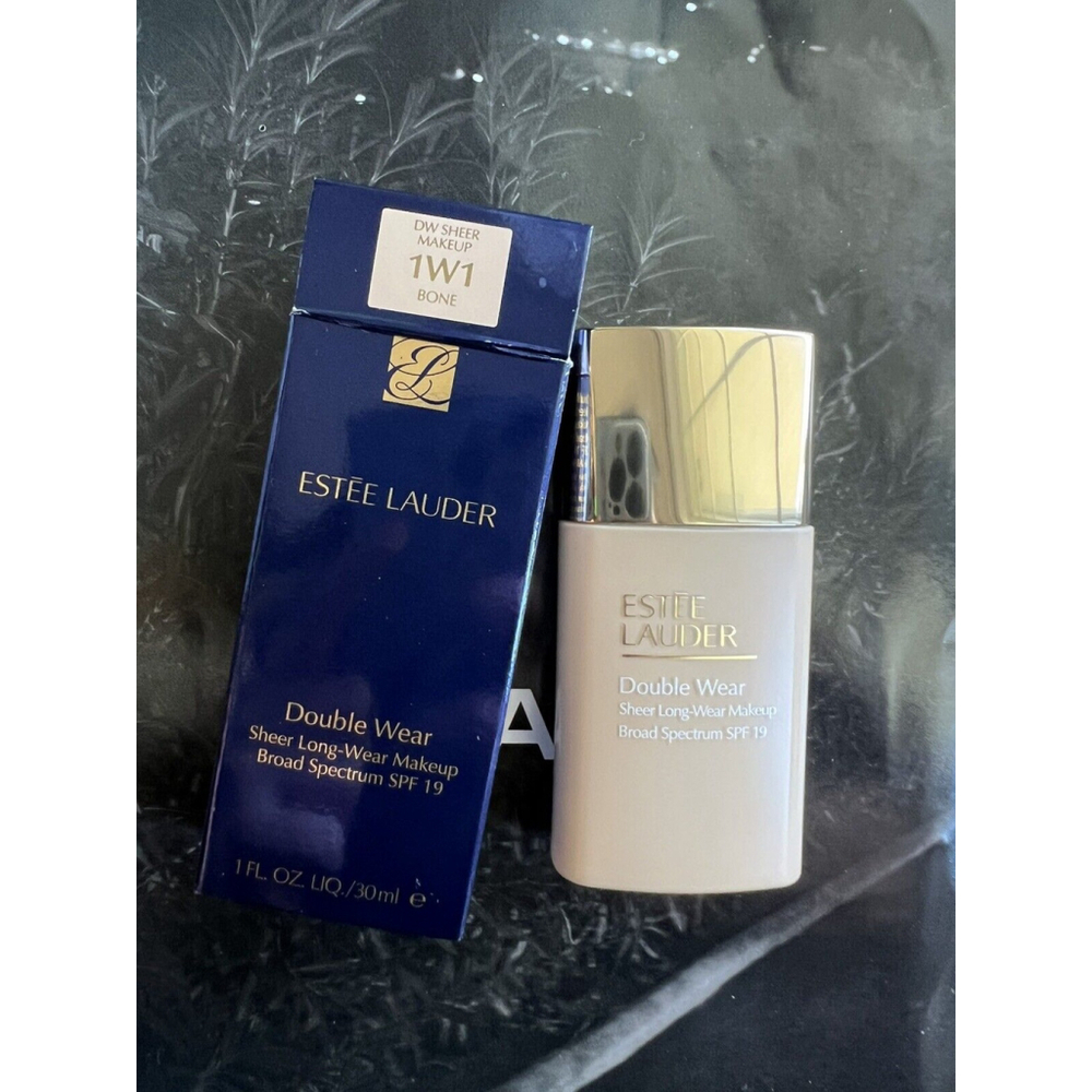 Estee Lauder Double Wear Sheer Long Wear Makeup 1W1 Bone 1 Oz New in Box
